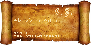 Vásári Zelma névjegykártya